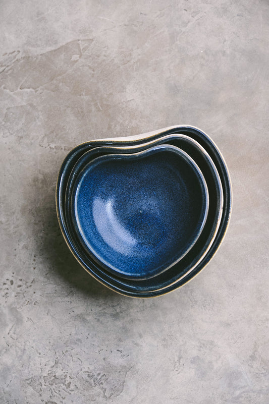 Heart Nesting Bowl Set - Midnight Blue