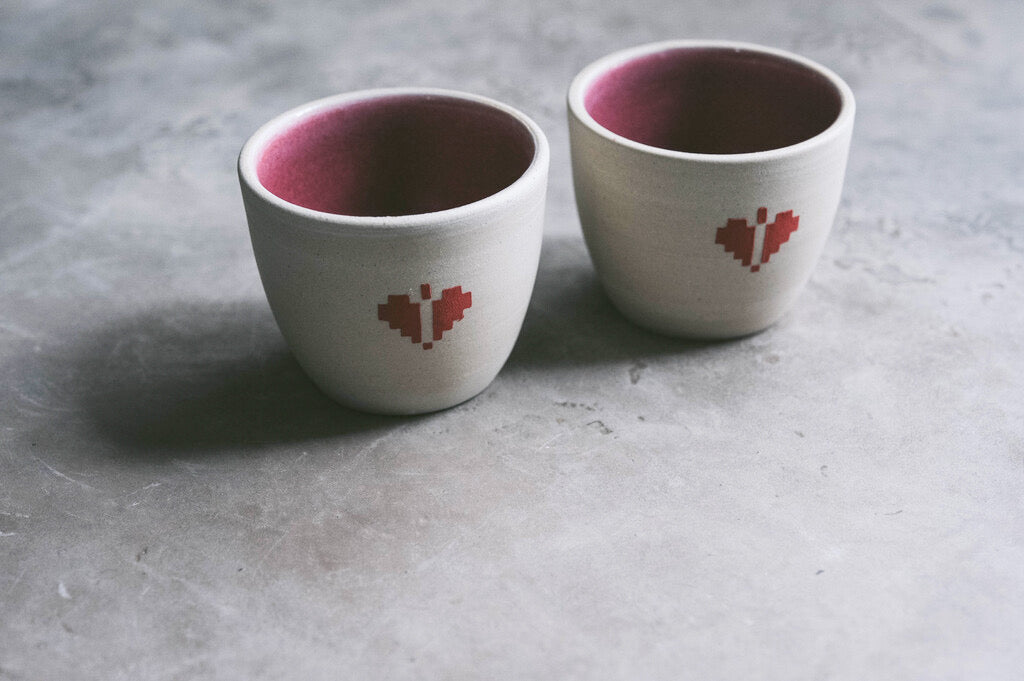 Heart Tatreez Espresso Cup - Set of 2