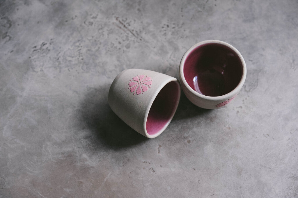 Pink Tatreez Espresso Cup - Set of 2