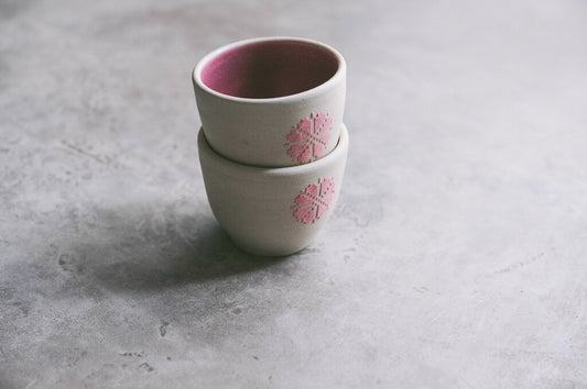 Pink Tatreez Espresso Cup - Set of 2