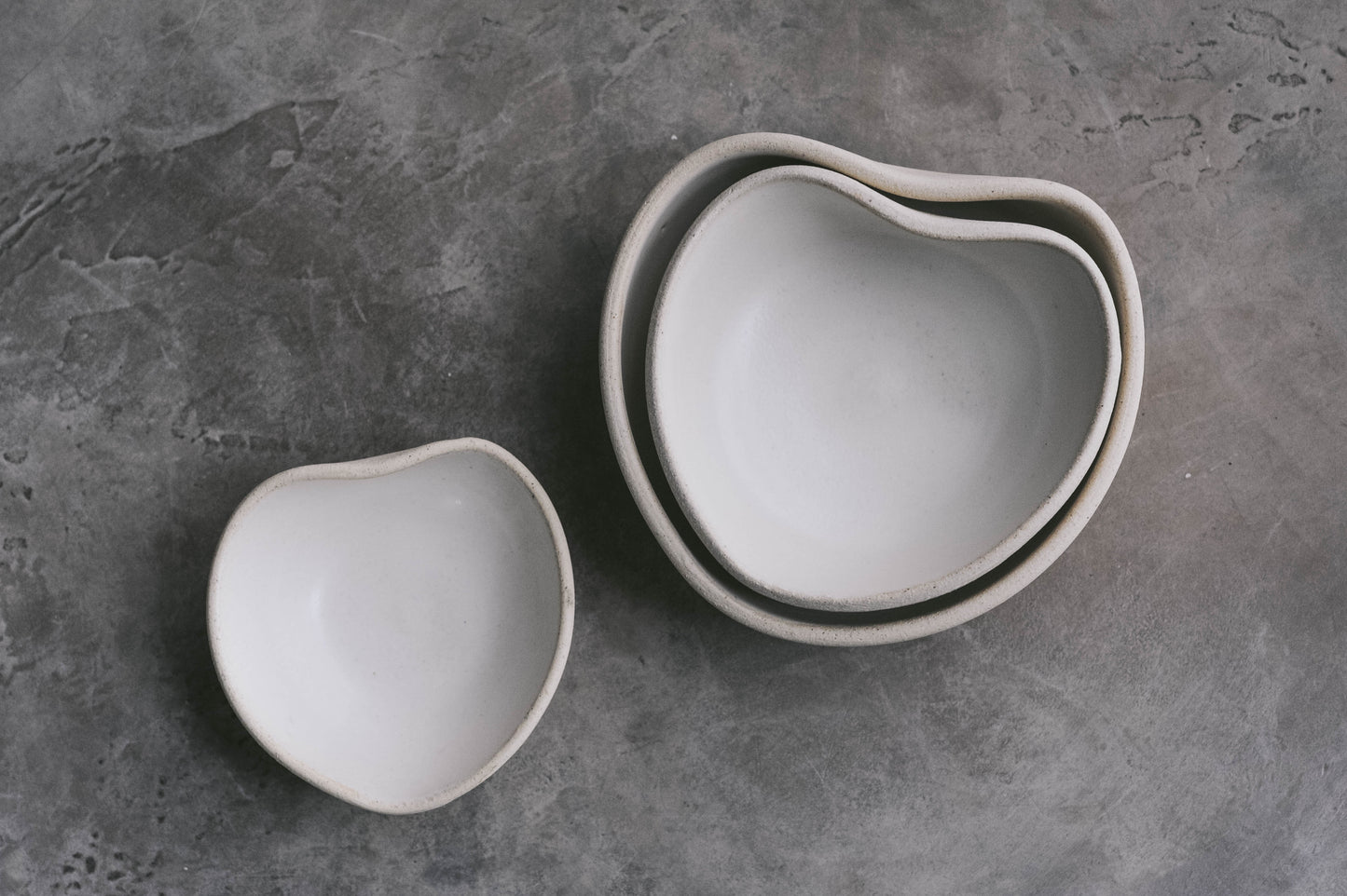 Heart Nesting Bowl Set of 3 - Cloud White